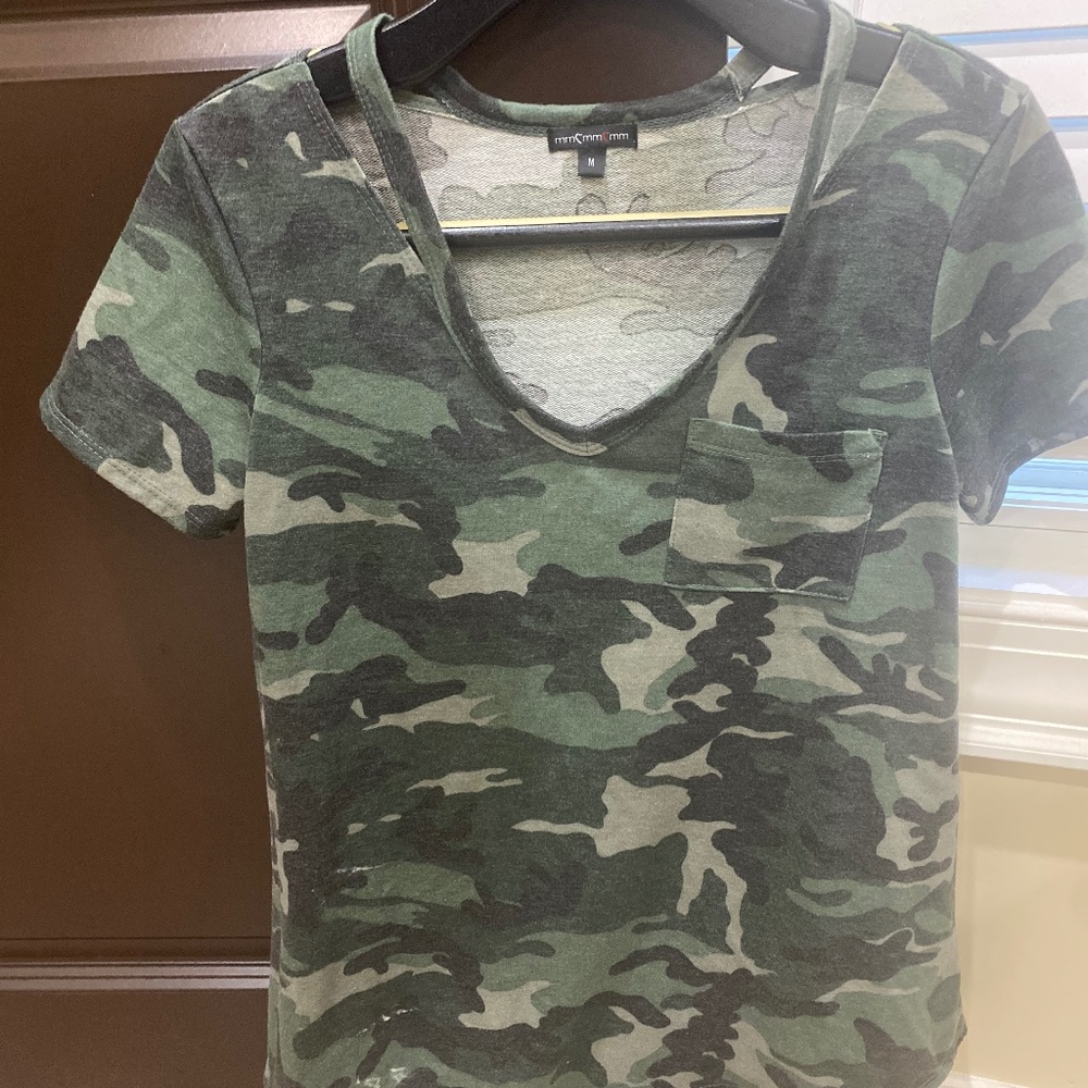 V-neck camo shirt
